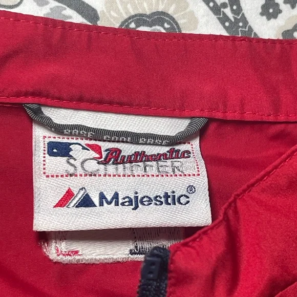 St Louis Cardinals Majestic 1/4 Zip Jacket YOUTH Medium Red MLB Windbreaker